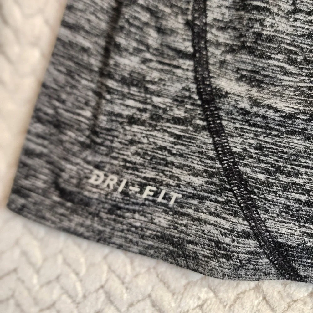 Nike Dri Fit Mens Gray Heathered Long Sleeve Quarter Zip‎ Running Athletic Shirt